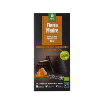 Tablette de chocolat noir 85 % caramel et fleur de sel Tierra Madre 100 g