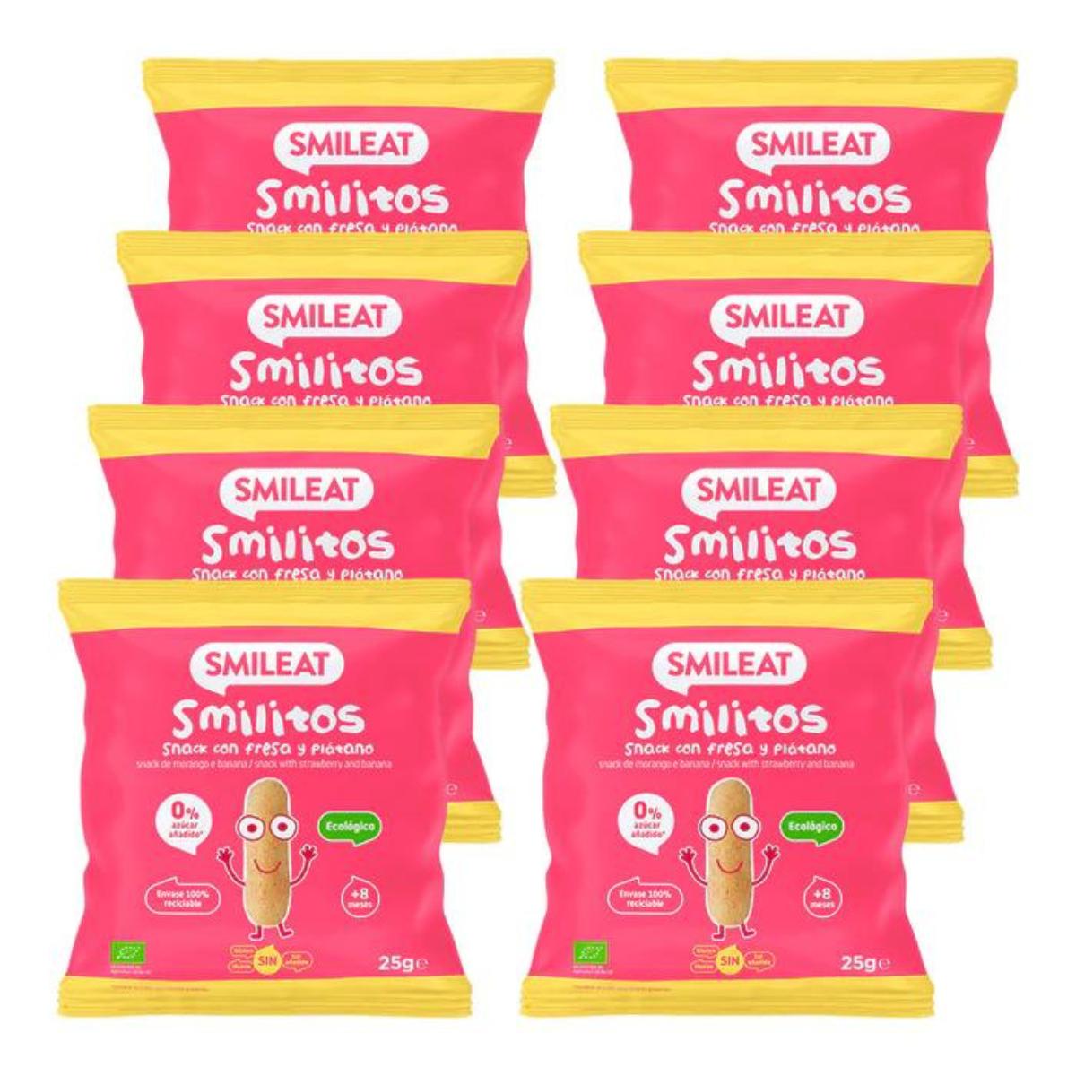 8er-Pack Smilitos, Erdbeer- und Bananenwürmchen ECO Smileat, 25 g