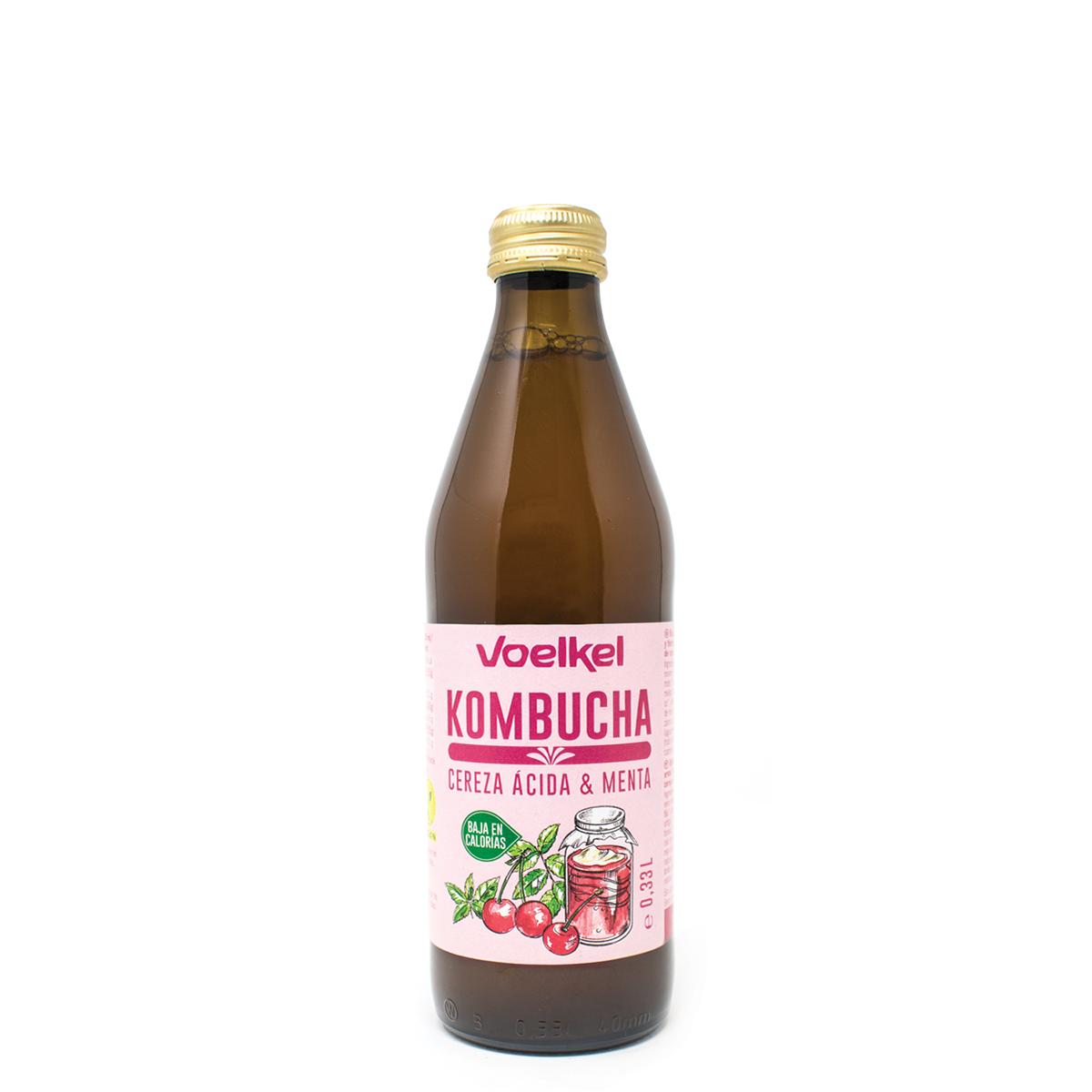 Kombucha körsbär och mynta BIO Voelkel 330 ml