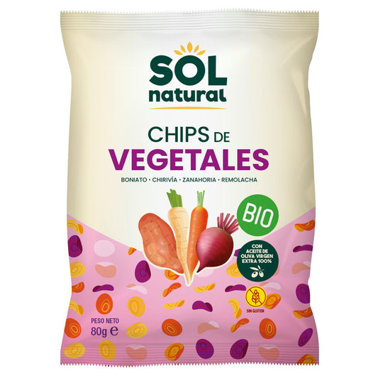 Biologische groentechips met olijfolie Sol Natural 80 g