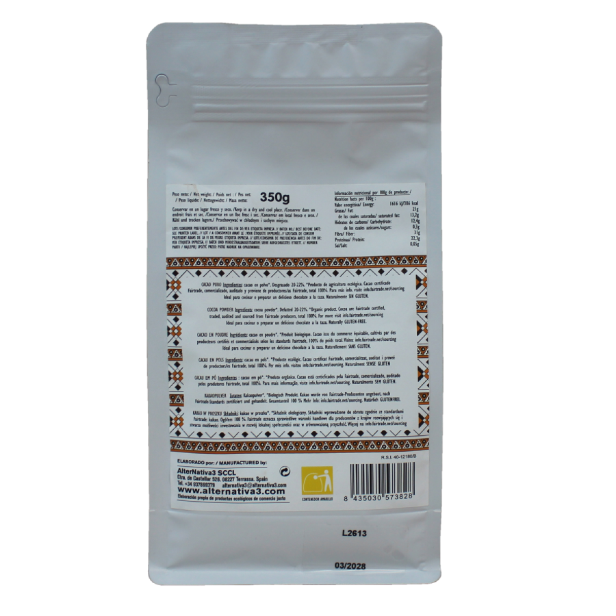Cacao Puro Premium Bio Alternativa 350 g