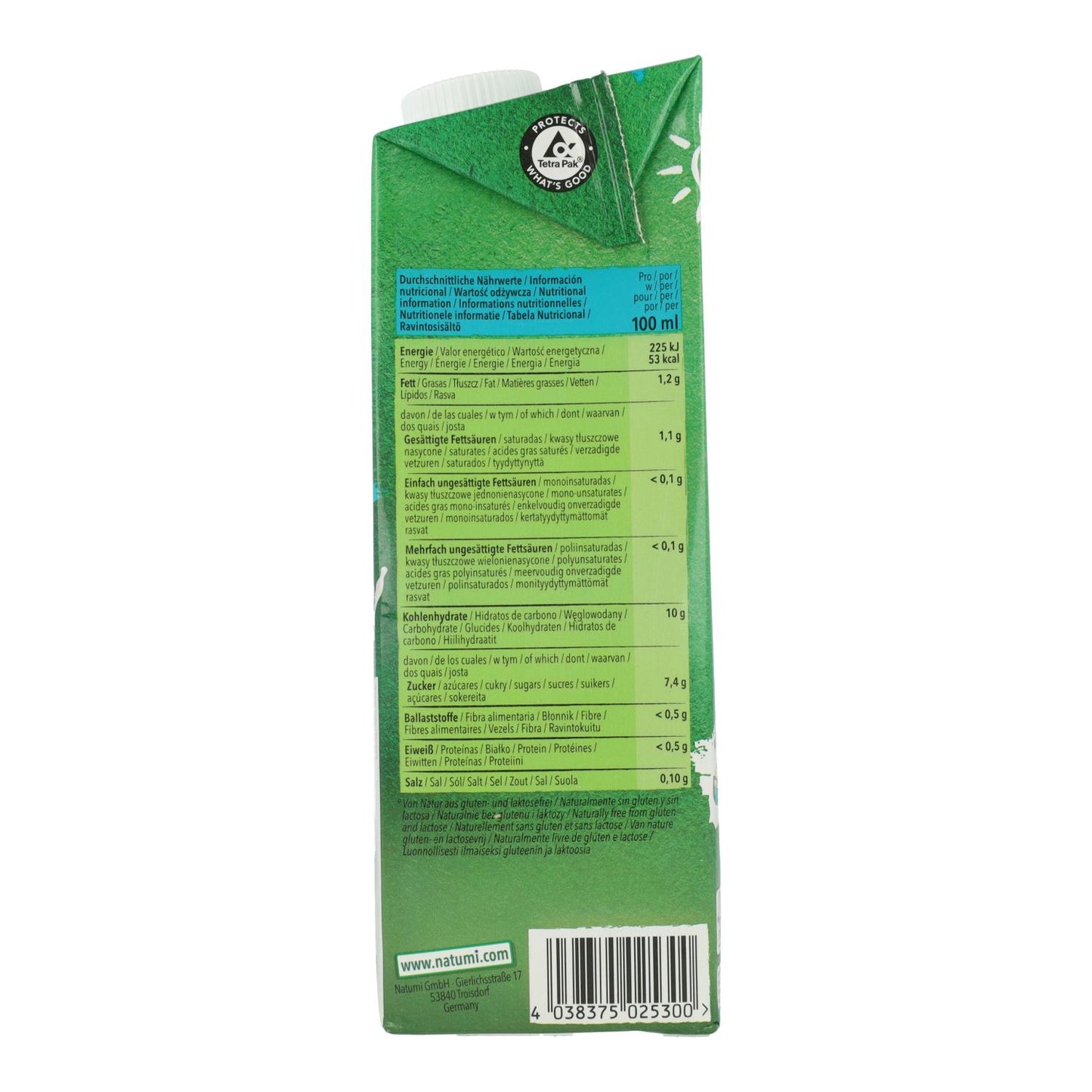 8er-Packung Natumi Bio-Kokosreisgetränk 1 l