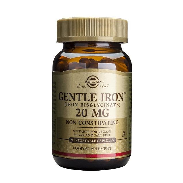 Żelazo Gentle ® Bisglicynian żelaza Kapsułki roślinne Solgar 180 tabletek