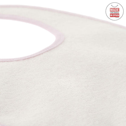 Bavaglino quadrato con velcro Celeste 20x26 cm. Colore Rosa