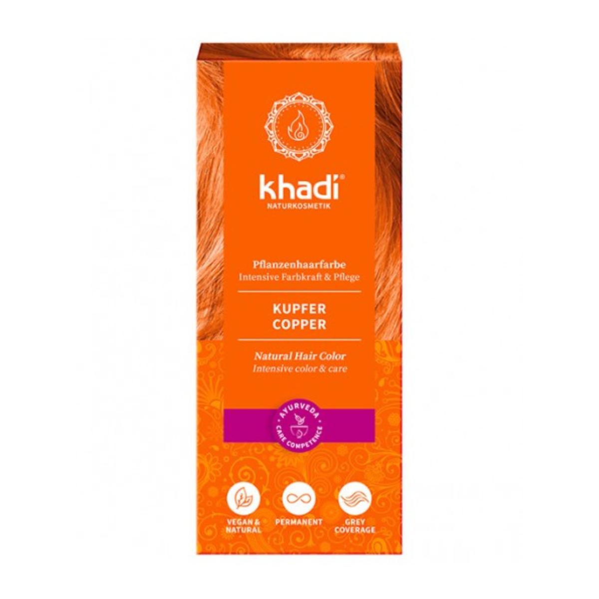 Natürliche Haarfarbe Kupferrot Khadi 100 g