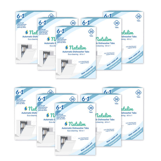 Packung mit 10 Eco 6-in-1 Geschirrspültabs, Natulim, 30 Stück