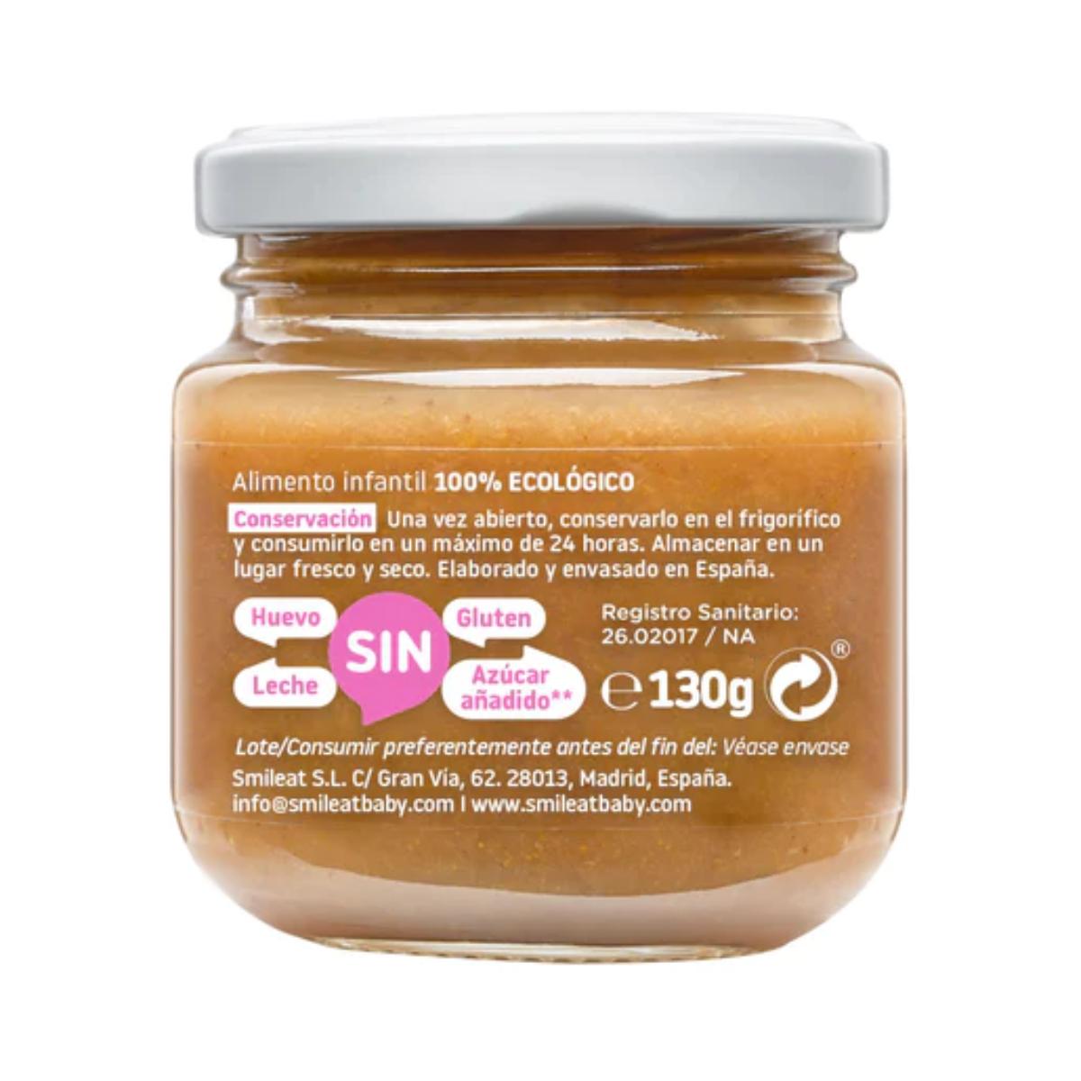 Pack of 12 Smileat Organic Raspberry and Peach Jars, 130 g