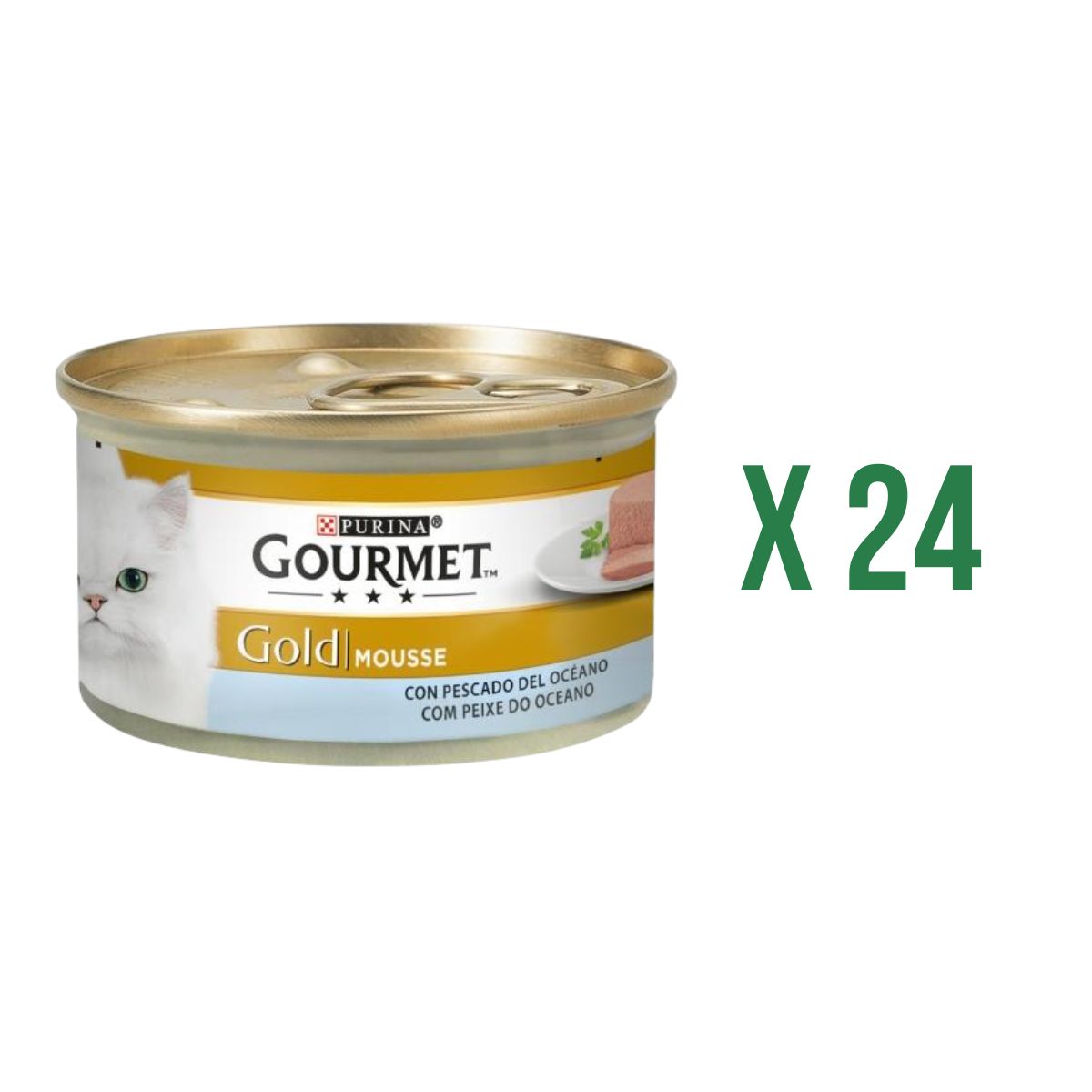 24-pack GOURMET GOLD Mousse våtfoder fisk från havet 85 g