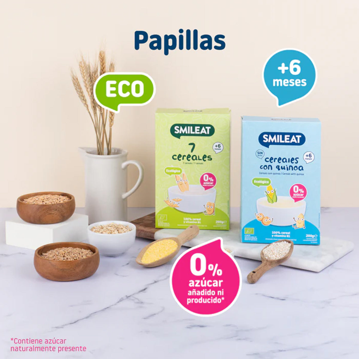 ERBJUDANDE 3x Glutenfri gröt med quinoa Eco Smileat, 200 g