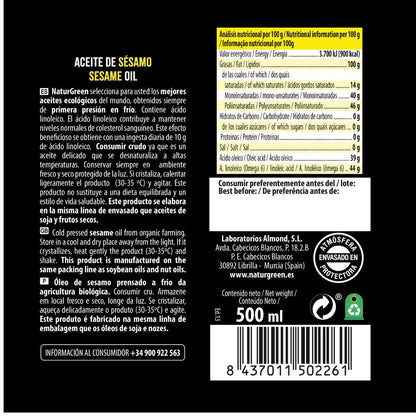 Sesamöl BIO NaturGreen. 500 ml