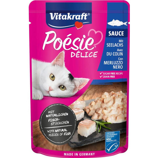 Vitakraft Zakje Deli Sauce met heerlijke koolvis 85 g natvoer voor katten