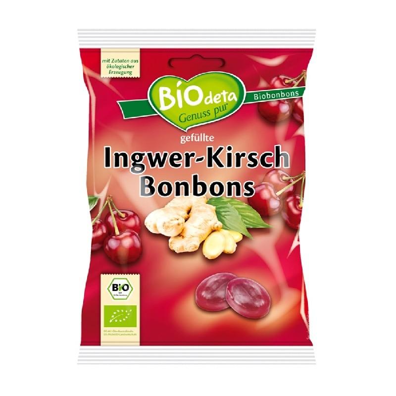 Gefüllte Bonbons mit Ingwer- und Kirschgeschmack Biodeta 75 g