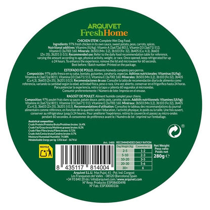 Arquivet Fresh Home Chicken Stew våtfoder med kyckling för hundar 280 g