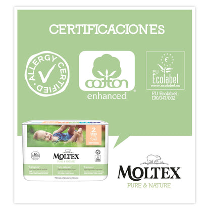 Moltex Pure & Nature Nappies Size 2 (3-6 kg), 36 units