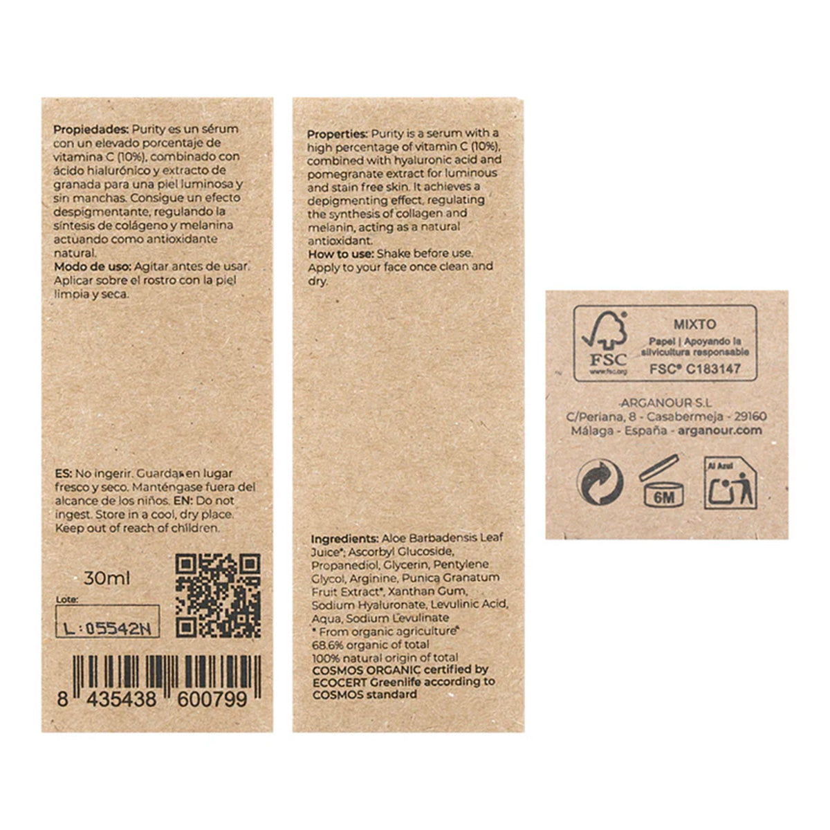 Gesichtsserum Purity Vitamin C, Arganour, 30 ml