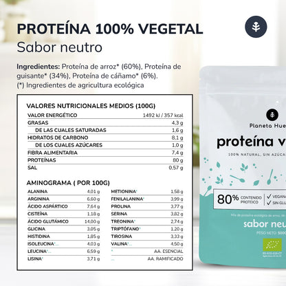 Neutral ECO vegetable protein 80% Planeta Huerto 500 g