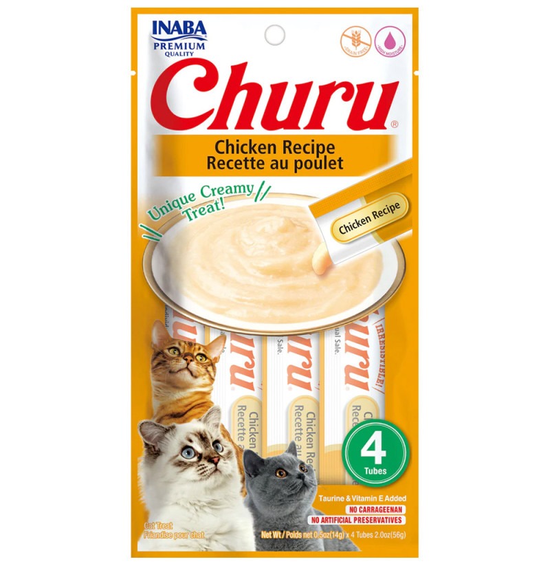 Churu recept met kip Romige snack voor katten 4 x 14 g