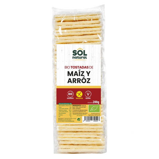 Bio-Glutenfreie Mais- und Reis-Toasts Sol Natural 200 g