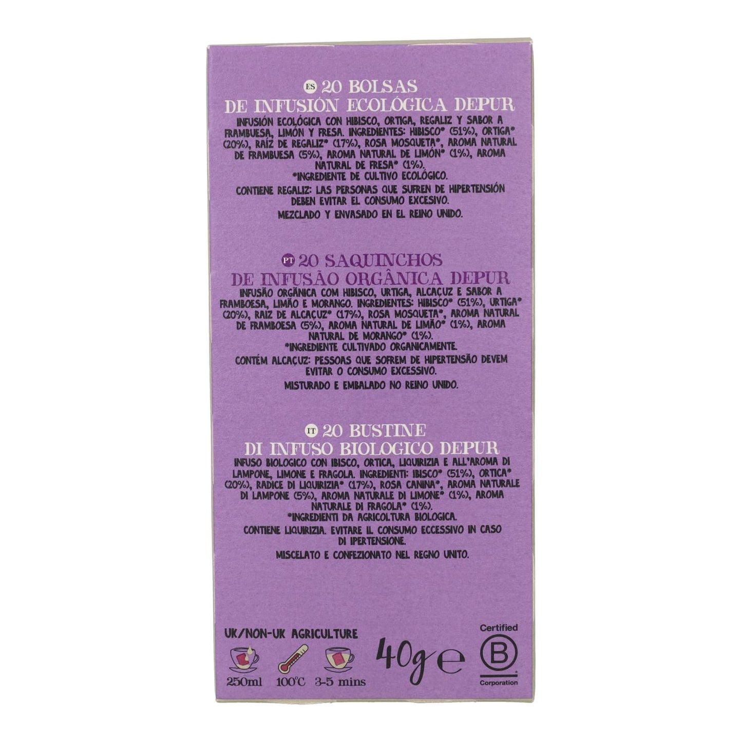 Kruidenthee Depur Bio Cupper 20 zakjes