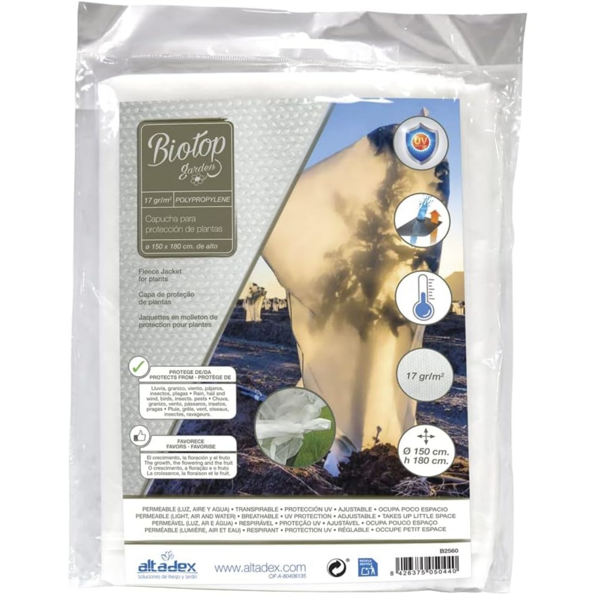 Frost protection hood with drawstring 17 g/m2 Biotop 2 pcs