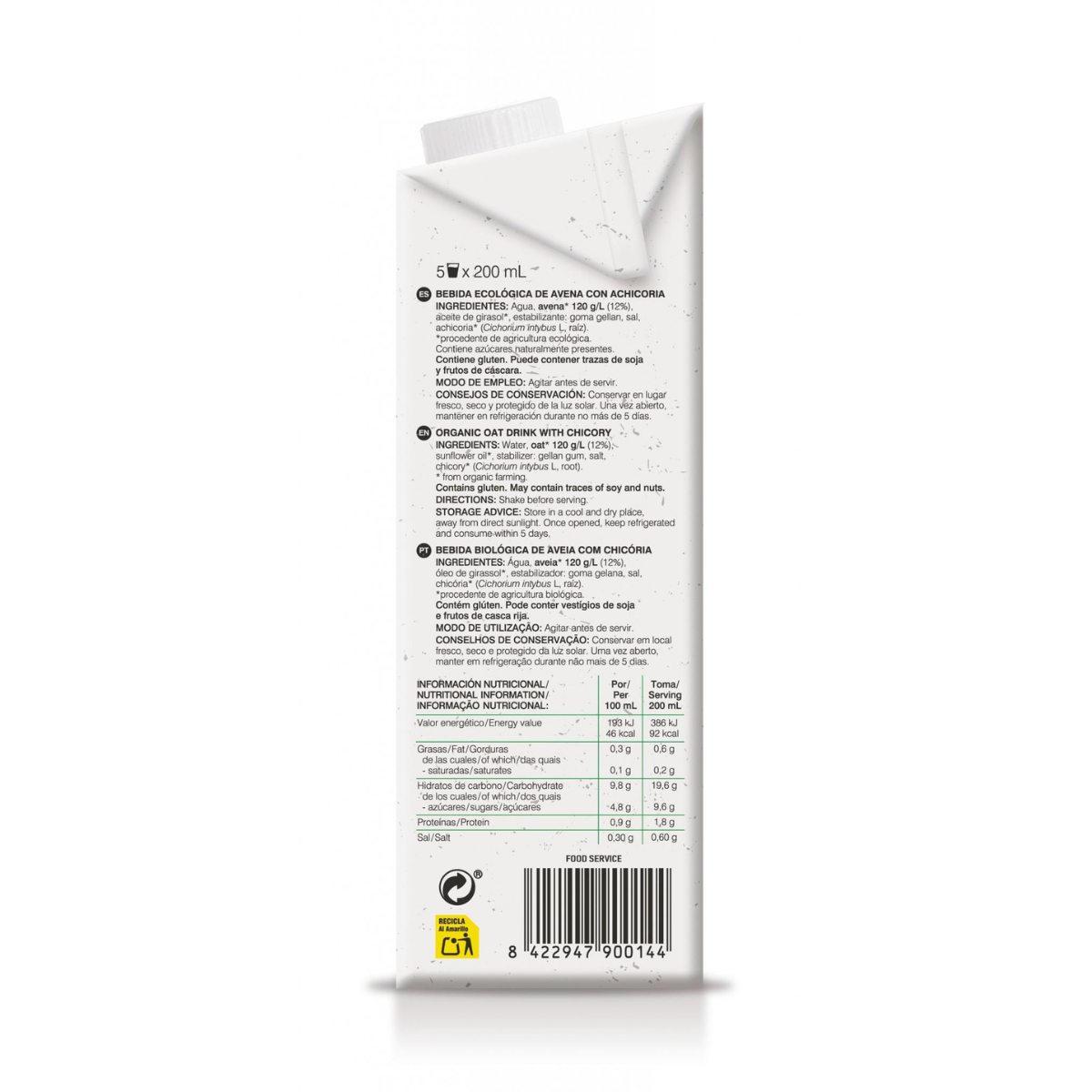 Havredryck med ekologiska ben Soria Natural 1 l
