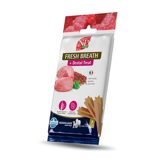 N&D Quinoa Canine Dental Treat Fresh Breath rasy średnie/duże 100 g 7 szt.