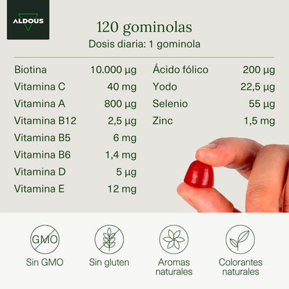 Caramelle gommose alla biotina Aldous 120 gummies