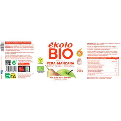 Hergestellt aus Bio-Birnen und -Äpfeln, ohne Zuckerzusatz. Ékolo 700 g