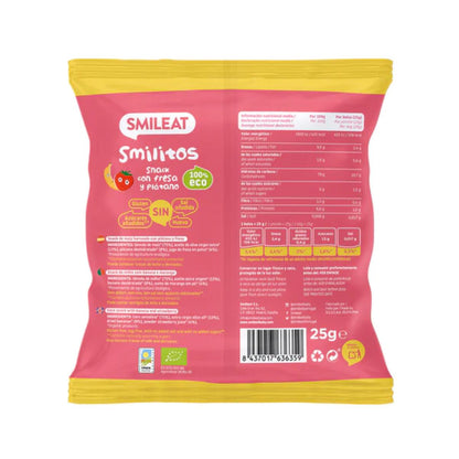 12-pack Smilitos, jordgubbs- och bananmaskar ECO Smileat, 25 g