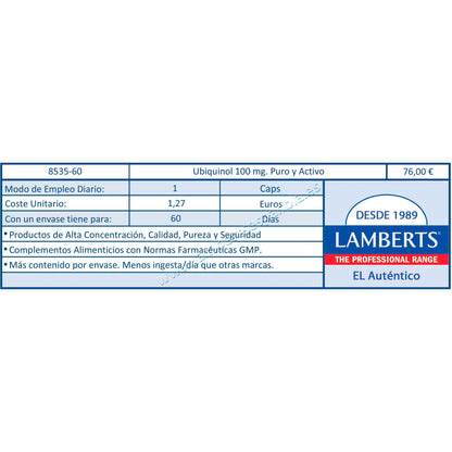 2-pack Ubiquinol 100 mg. Ren och aktiv, Lamberts