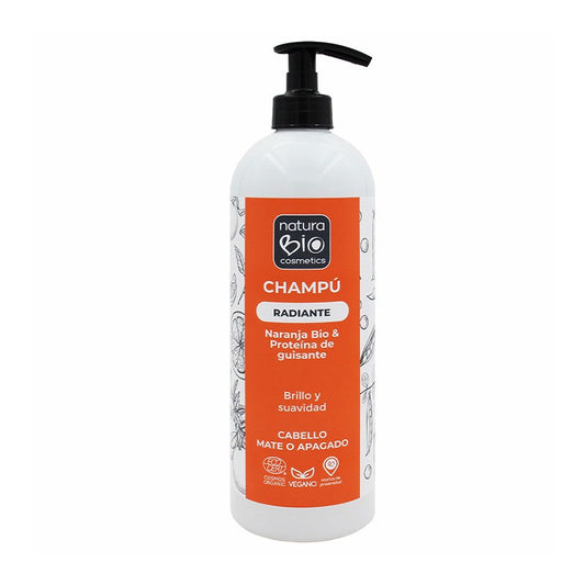 Shampoo naturale illuminante con arancia biologica e proteine di pisello, NaturaBIO Cosmetics, 740 ml