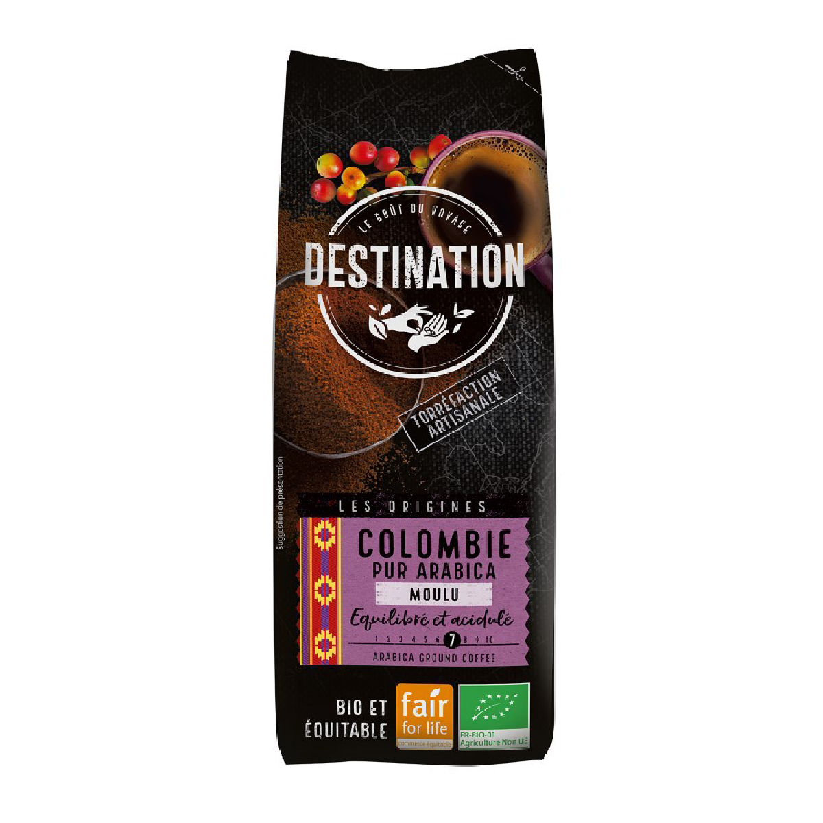 Malet kaffe Colombia Kachalus BIO Destination 250 g