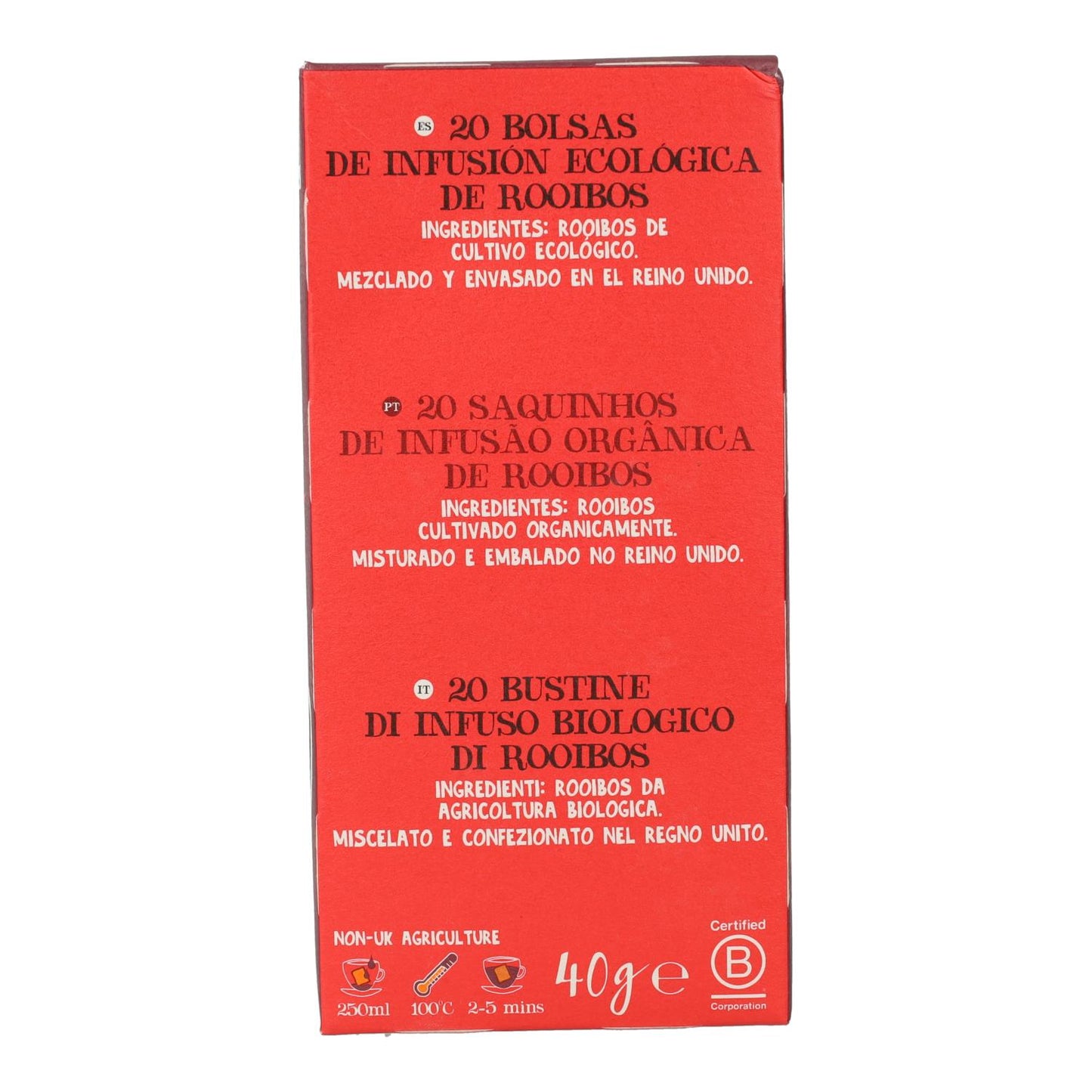 Organic Rooibos Tea Cupper 20 bags