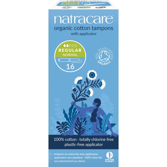 Natracare Regular Tampons with Bio Applicator, 16 pcs