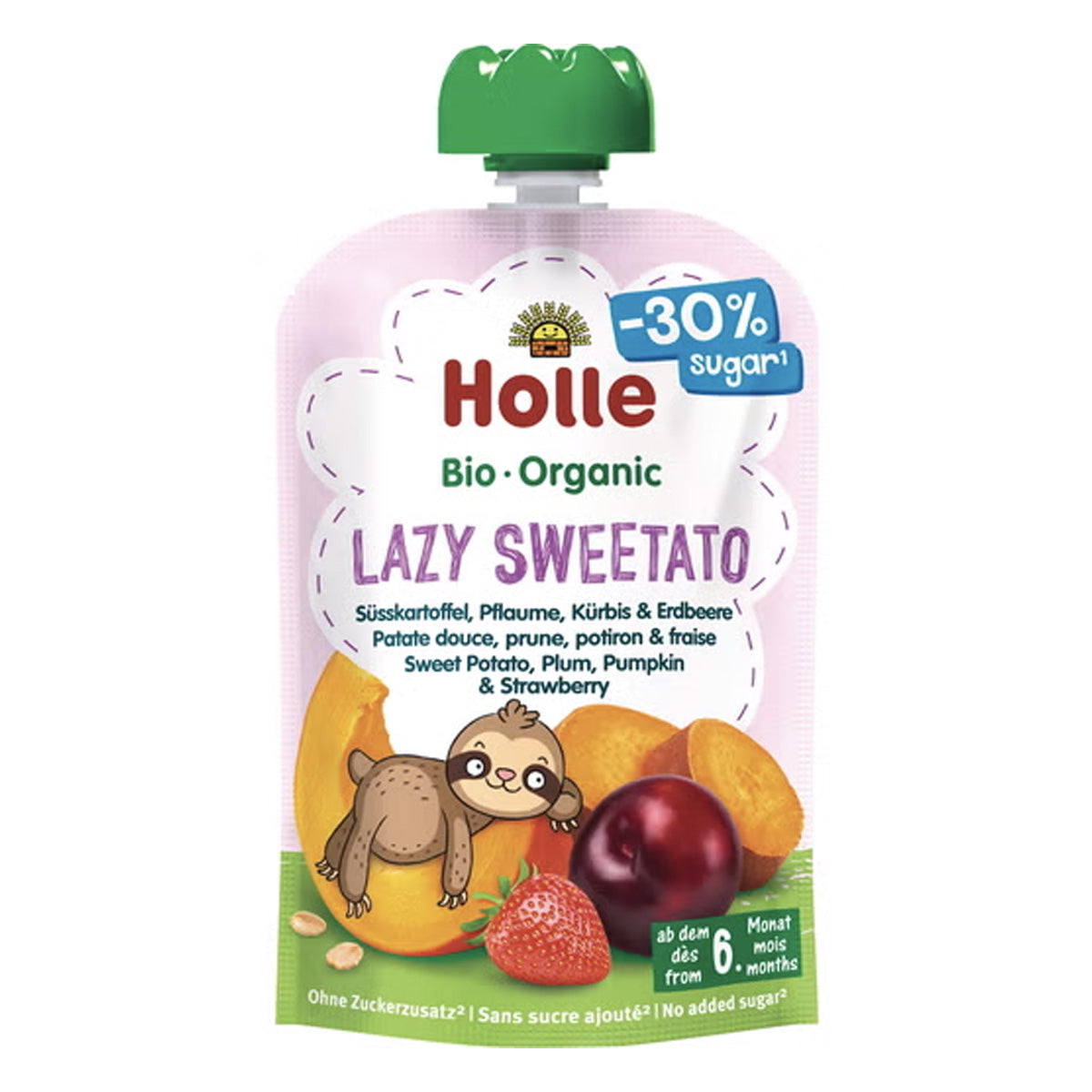 Organic sweet potato, plum, pumpkin and strawberry smoothie (from 6 months) LAZY SWEETATO Holle 100 g