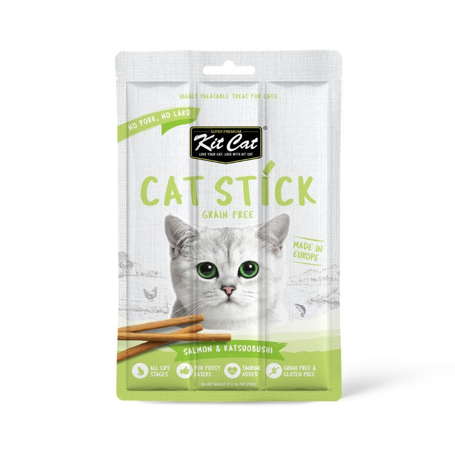 Kit Cat Cat Stick - Salmón & Katsuobushi 15 g Snack semihúmedo para gatos