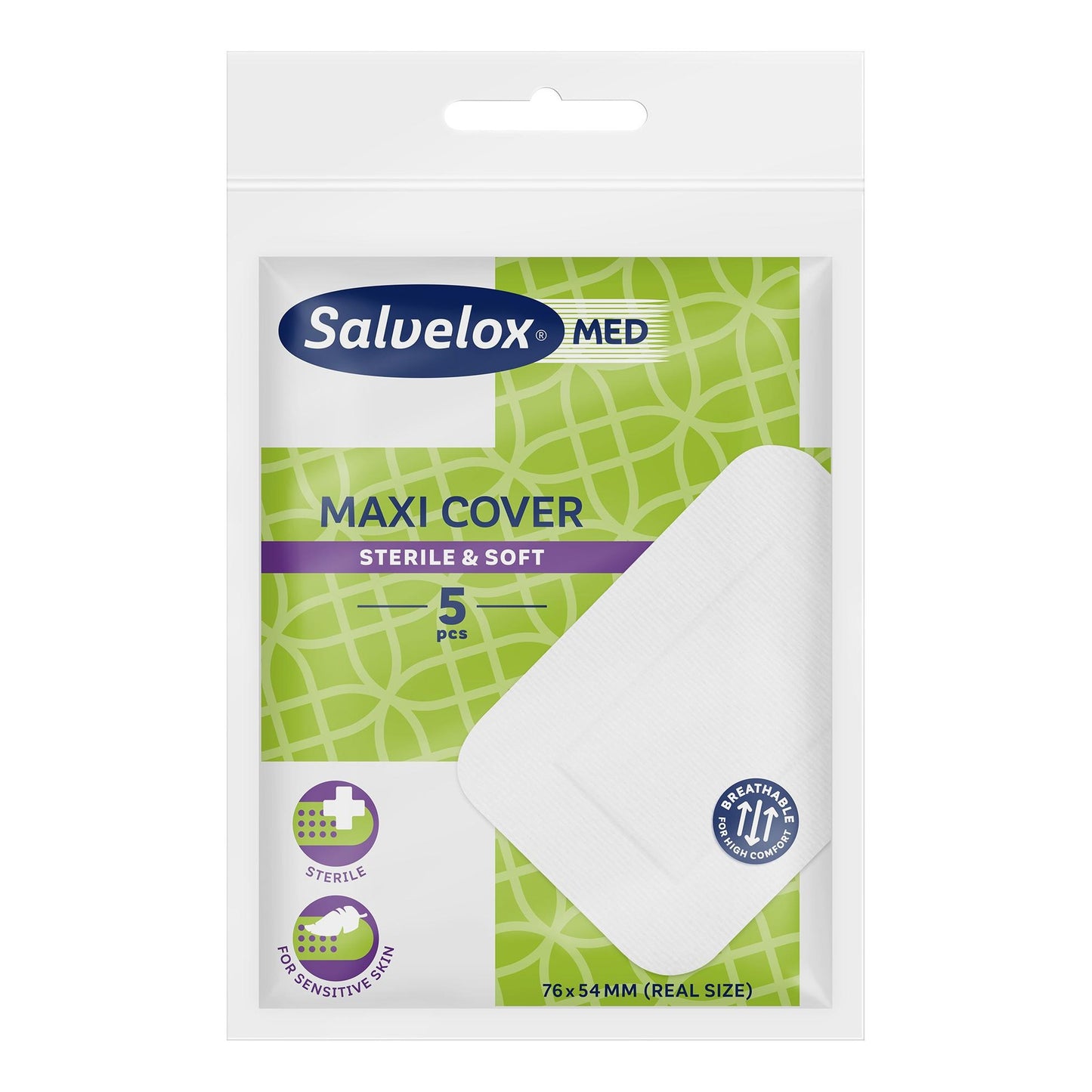 Maxi Cover 5 Stück, steril, 76 x 54 mm, SALVELOX