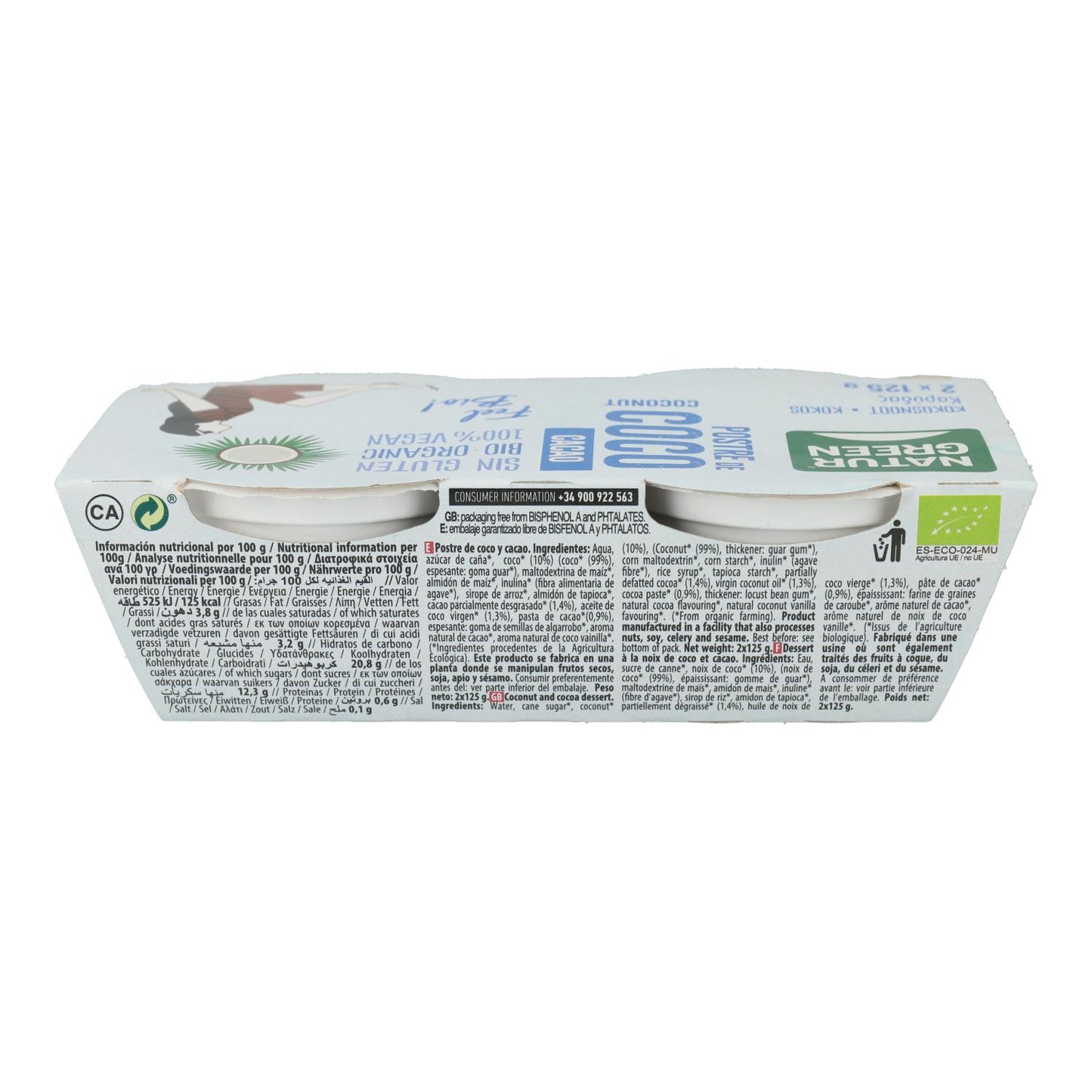 Naturgreen Kokos-Kakao-Dessert, 2 x 125 g