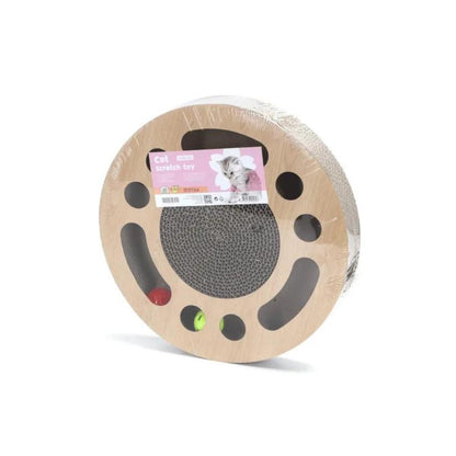 Grattoir circulaire multifonction pour chats avec herbe à chat Nobleza