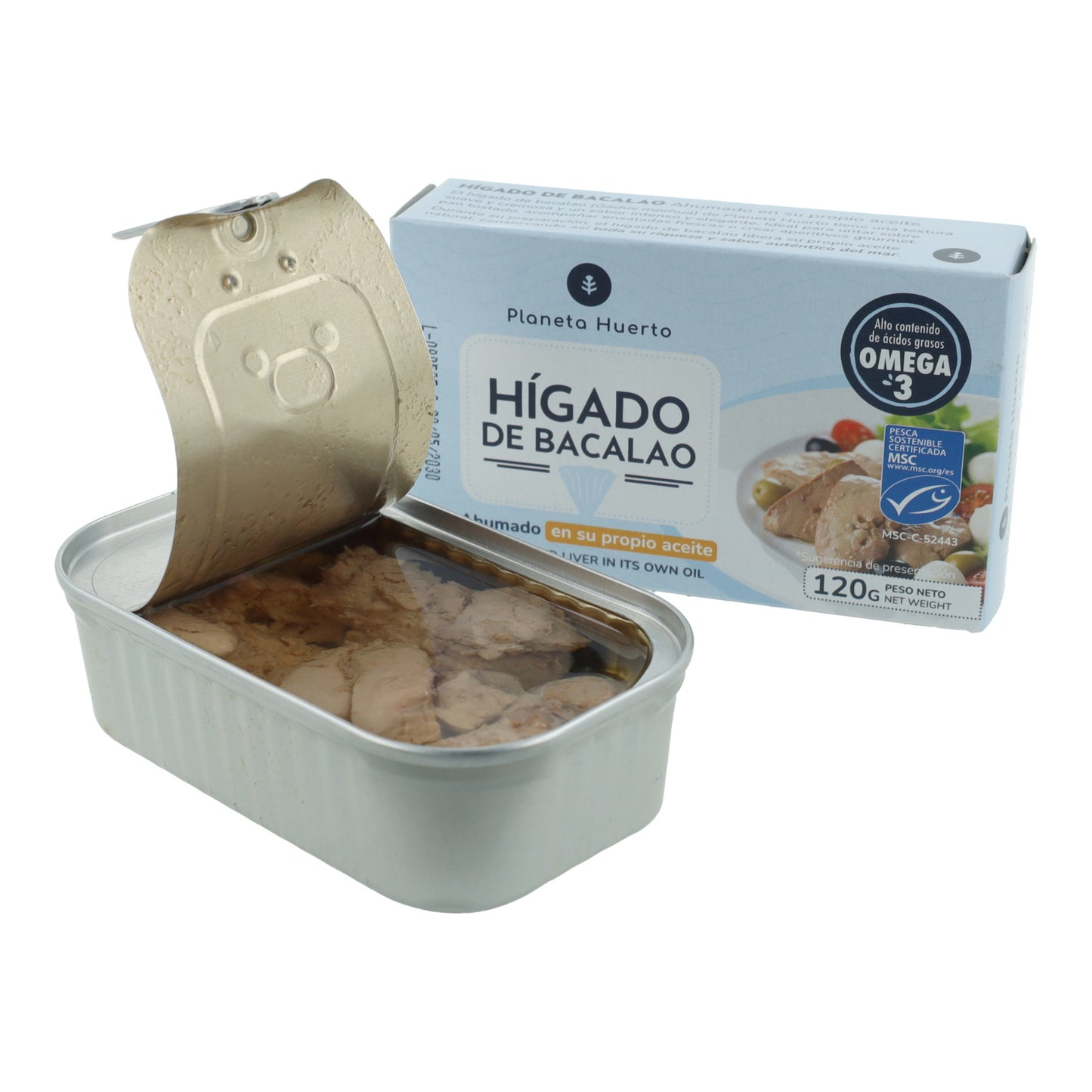 Hígado de bacalao en su propio aceite Planeta Huerto 120 g