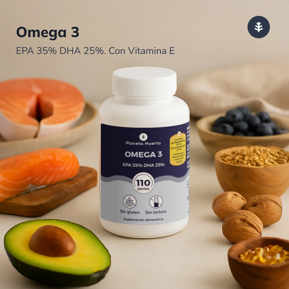 Omega 3 EPA 35% DHA 25% Planeta Huerto 110 perełek