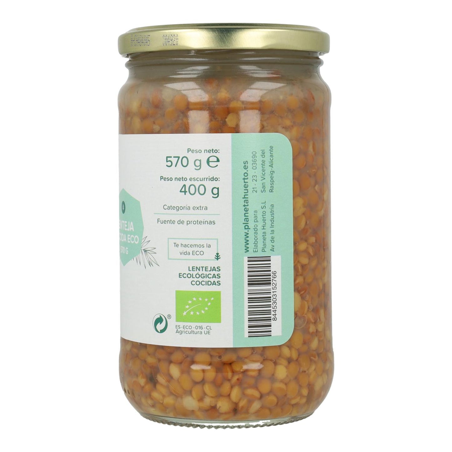Pakket 6x gekookte linzen ECO Planeta Huerto 570 g