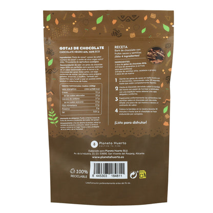 Schokoladentropfen 85% Kakao ECO Planeta Huerto 200 g
