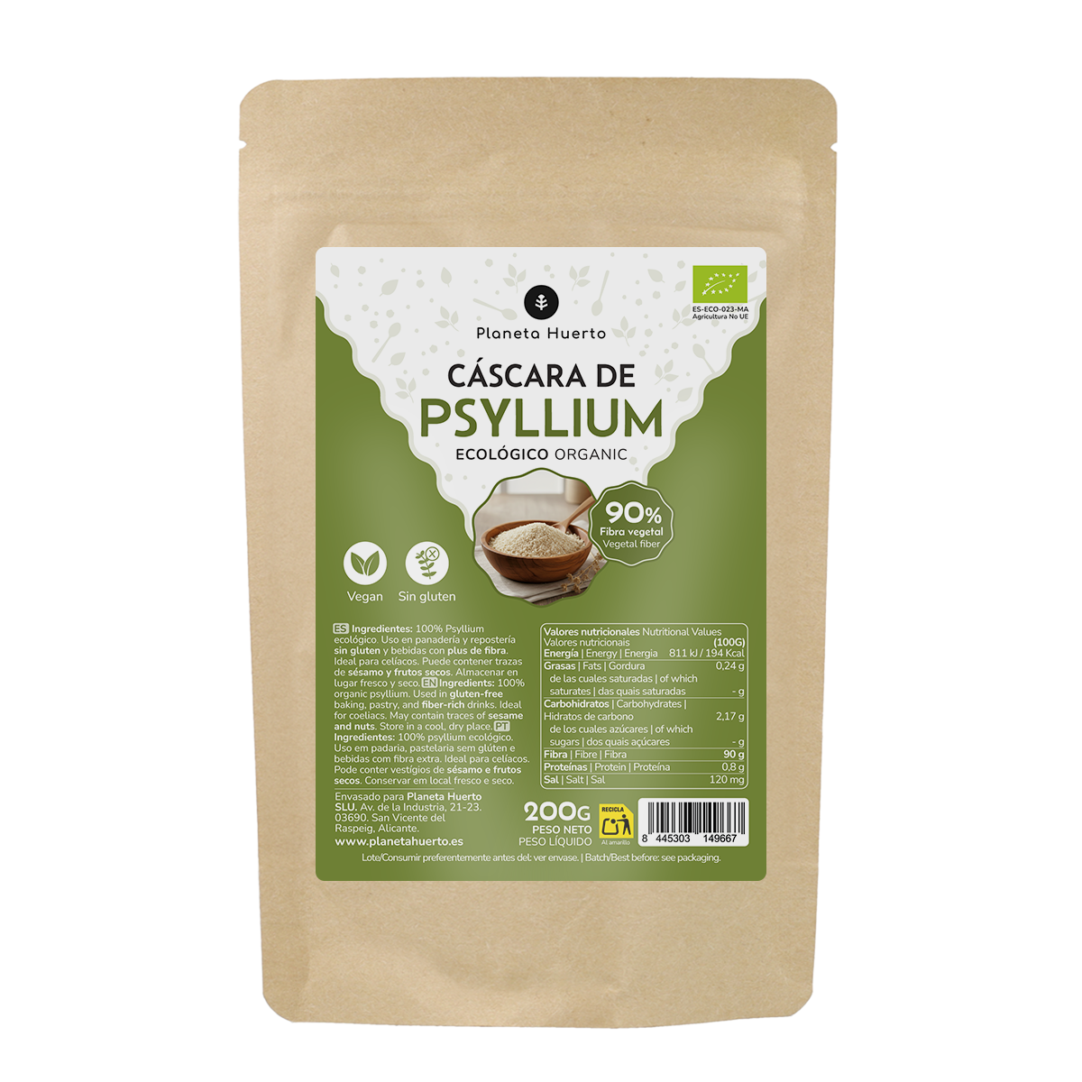 Psylliumskal ECO Planeta Huerto 200 g