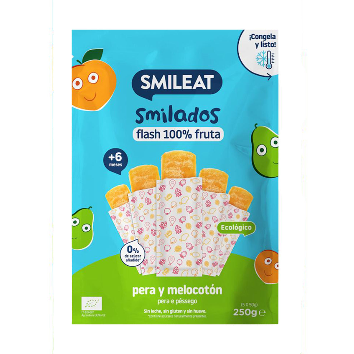 Confezione mista SMILADOS gelati flash per bambini 100% frutta BIO Smileat 3 confezioni da 250 g