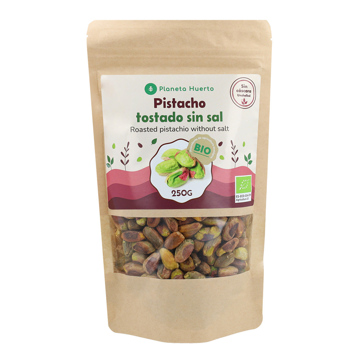 Prażone ziarno pistacji, niesolone Eco Planeta Huerto 250 g