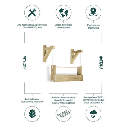 Jardinera vertical Big Woody 1 Bandeja Hortalia