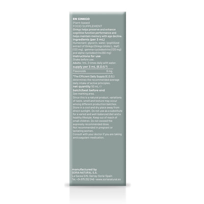 Pakket van 3 Ginkgo Biloba-extract Soria Natural, 50 ml