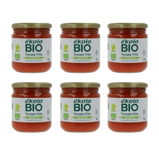 6x pack of Ékolo organic homemade sugar-free fried tomato sauce 340 g