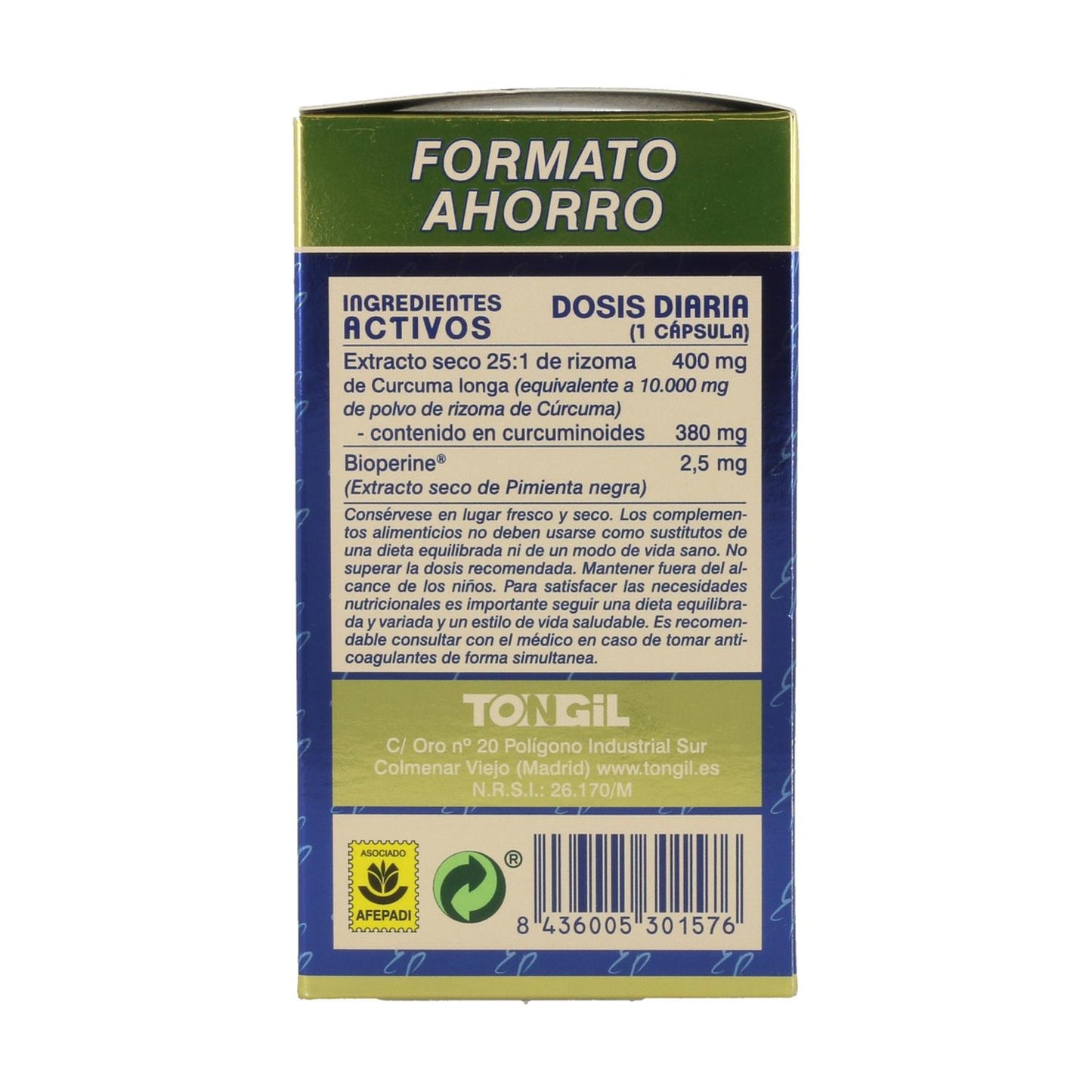 Pack 3x Estado Puro Cúrcuma Tongil  Formato Ahorro 80 Cápsulas